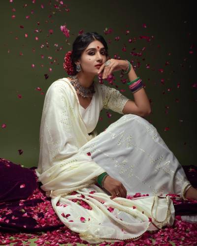Heartbeat By AT Fancy Chinon Silk Saree Collection